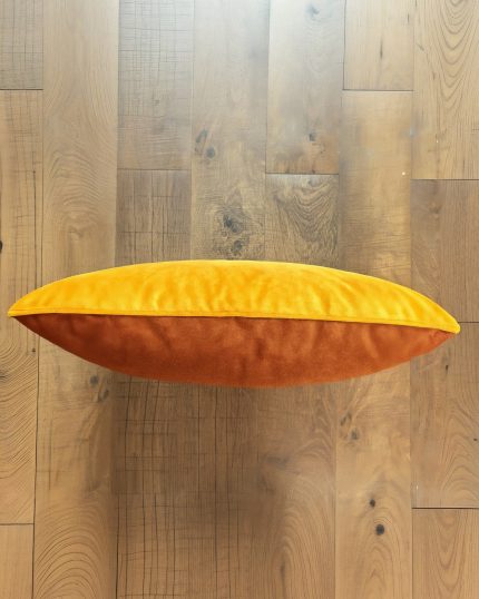 Velvety Pillow on Warm Wooden Floor