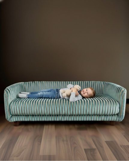 aqua sofa with kid f